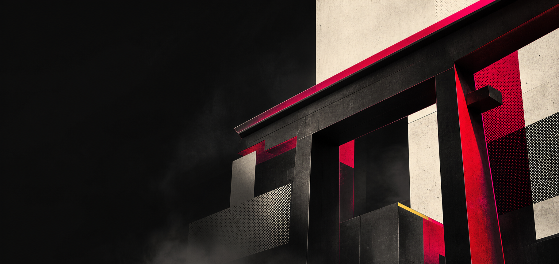 Abstract architectural artwork inspired by a torii gate